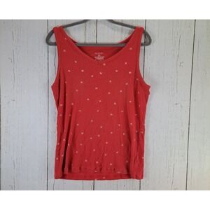 Sonoma Size XL Womens Orange‎ Star Graphic Sleeveless Tank Top